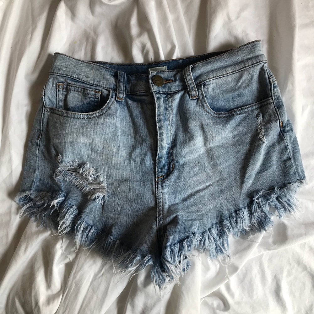 Sneak Peek High Waisted Jean Shorts